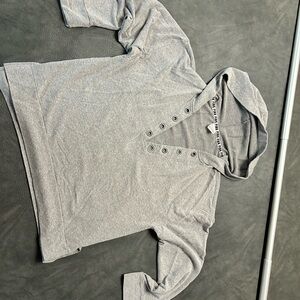 PINK Victoria's Secret Grey Henley Hoodie Size Large great collection